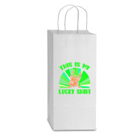 St Patricks Day Gift T  Shirt Doberman Leprechaun St Patricks Day Dog Double Wine Paper Bag - 6 1/2 X 3 1/2 X 12 3/8 | Artistshot