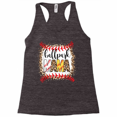 Ballpark Mama Ball Happy Mother's Day Leopard Bleached T Shirt Racerback Tank Designed By Phuongvu