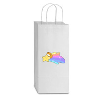 Rainbow Shooting Star Guineapig Double Wine Paper Bag - 6 1/2 X 3 1/2 X 12 3/8 | Artistshot