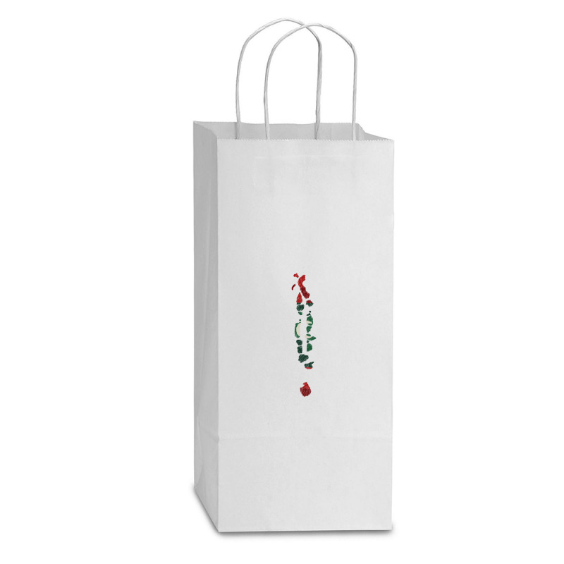 Maldives Map Flag Drawing Line Art Double Wine Paper Bag - 6 1/2 X 3 1/2 X 12 3/8 | Artistshot