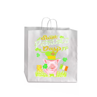 St Patrick T  Shirt P I G S T. P A T R I C K S D A Y T  Shirt Jumbo Paper Bag - 18 X 7 X 18 3/4 | Artistshot