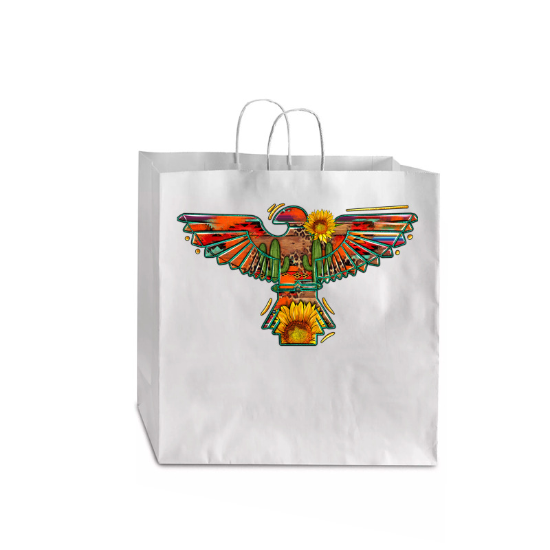 Thunderbird  Wild Soul With Sunflower Serape Aztec Jumbo Paper Bag - 18 X 7 X 18 3/4 | Artistshot