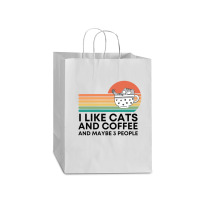 I Like Cats And Coffee And Maybe 3 People Mart Paper Bag -13 X 7 X 17 | Artistshot