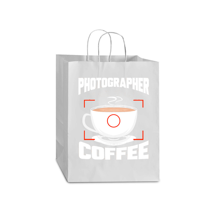 Photographer T  Shirt Photographer Fueled By Coffee Camera Photography Mart Paper Bag -13 X 7 X 17 | Artistshot