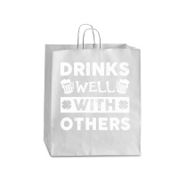 St Patricks Day Drinks Well With Others T  Shirt St Patricks Day Drink Queen Paper Bag - 16 X 6 X 19 1/4 | Artistshot