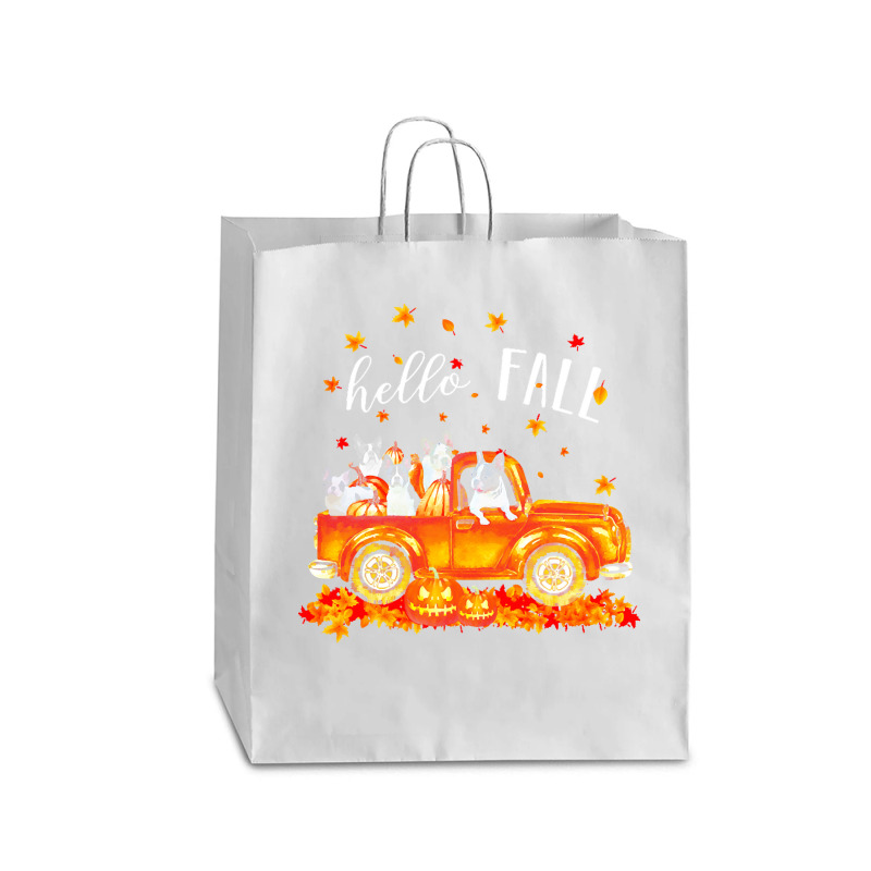 Hello Fall Frenchie In Car Autunm T  Shirt Frenchie Hello Fall   Frenc Queen Paper Bag - 16 X 6 X 19 1/4 | Artistshot