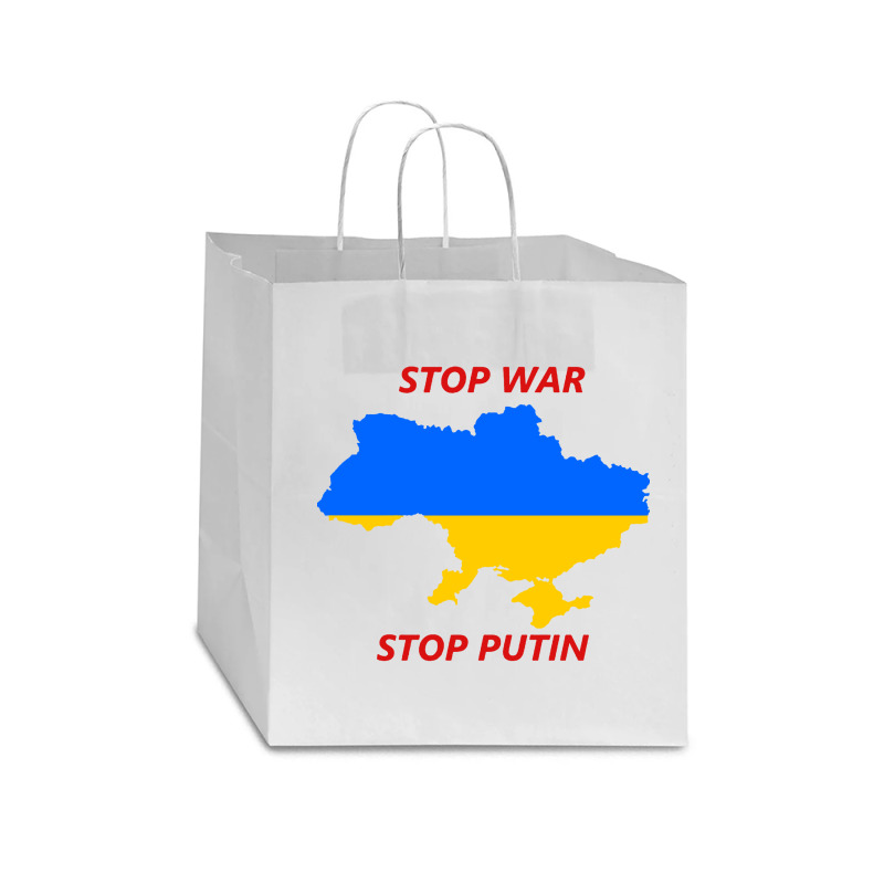 Stop War Stop Putin Star Paper Bag - 13 X 7 X 13 | Artistshot