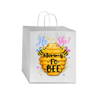 He Or She Mommy To Bee Gender Reveal Bee Lovers T Shirt Star Paper Bag - 13 X 7 X 13 | Artistshot