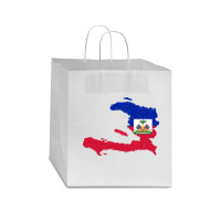 Haiti Map Flag Drawing Line Art Star Paper Bag - 13 X 7 X 13 | Artistshot