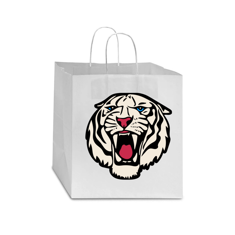 White Tiger Roar   White Tiger Star Paper Bag - 13 X 7 X 13 | Artistshot