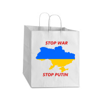 Stop War Stop Putin Take Out Paper Bag - 14 X 10 X 15 1/2 | Artistshot