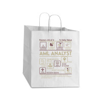 Aml Analyst T Shirt   Multitasking Daily Value Gift Item Tee Take Out Paper Bag - 14 X 10 X 15 1/2 | Artistshot