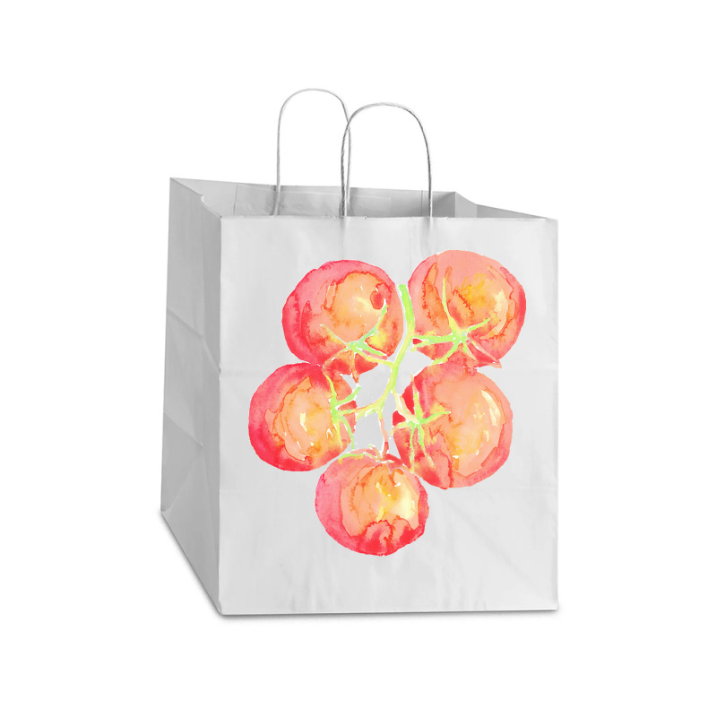 Tomato Wall Watercolor Take Out Paper Bag - 14 X 10 X 15 1/2 | Artistshot