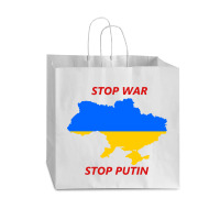 Stop War Stop Putin Vogue Paper Bag - 16 X 6 X 12 | Artistshot