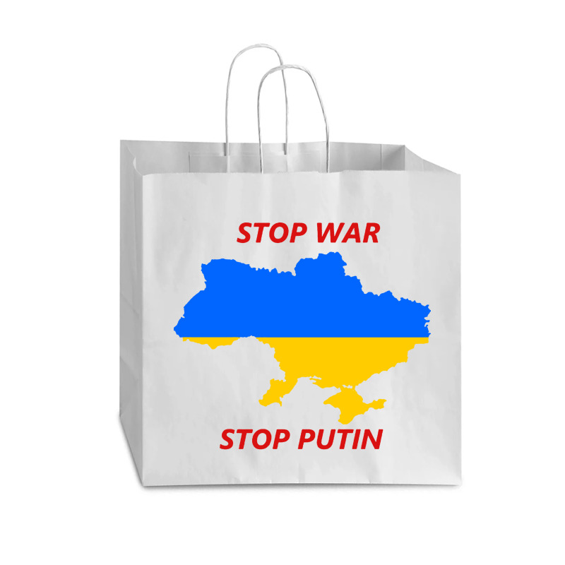 Stop War Stop Putin Vogue Paper Bag - 16 X 6 X 12 | Artistshot