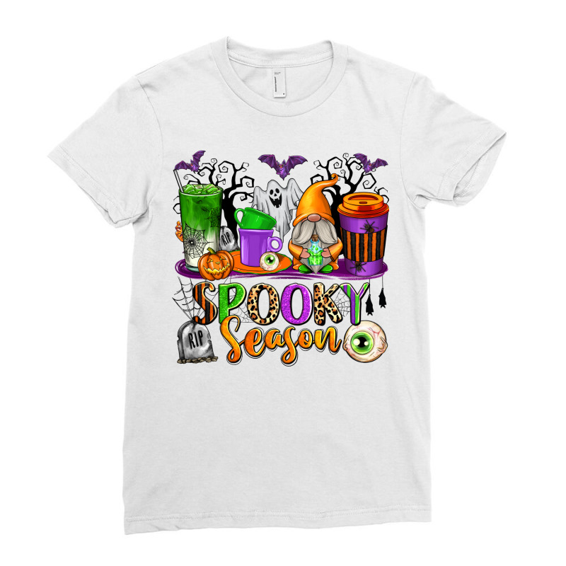 Spooky Season Coffee Cups Ladies Fitted T-Shirt by texasbilliewilder | Artistshot