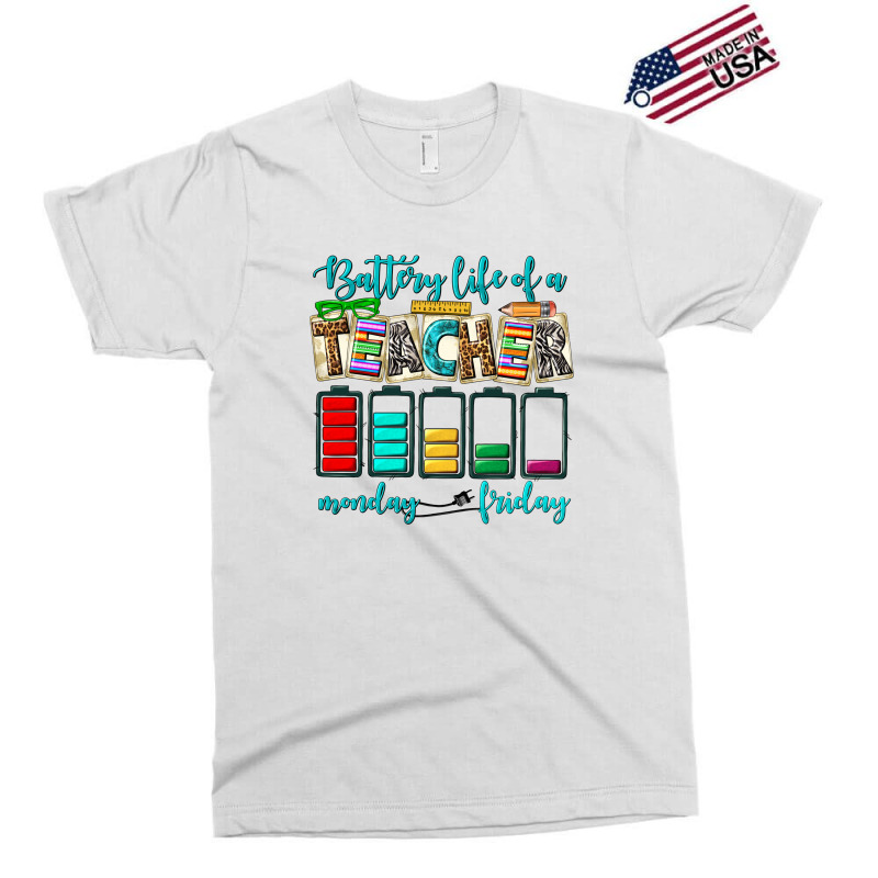 Battery Life Of A Teacher Monday Friday Exclusive T-shirt | Artistshot