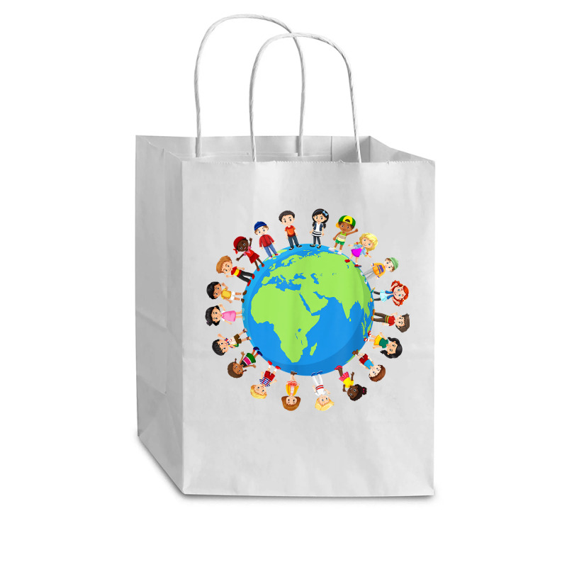 Earth Day Children Around The World Environmentalist T Shirt Cub Paper Bag - 8 X 4 1/2 X 10 1/4 | Artistshot