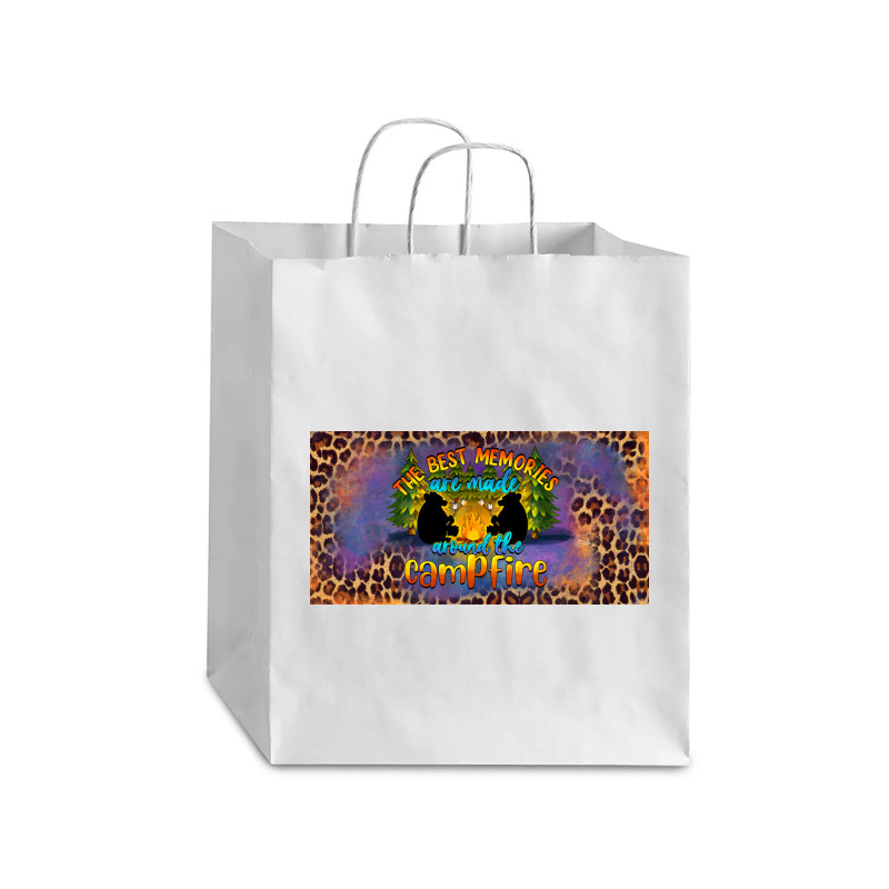 The Best Memories Are Made Around The Campfire Camping License Plate Debie Paper Bag - 10 X 5 X 13 | Artistshot