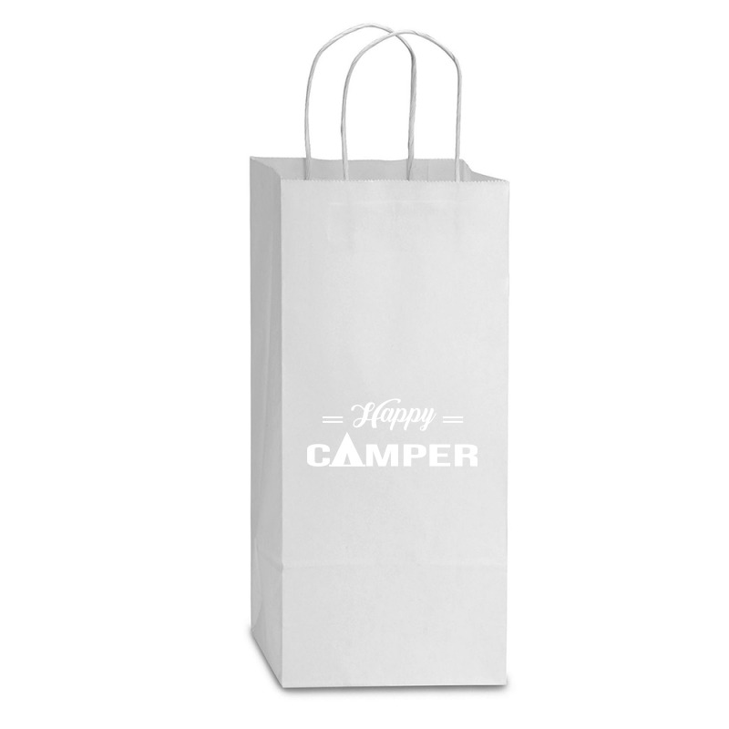 Happy Camper Double Wine Paper Bag - 6 1/2 X 3 1/2 X 12 3/8 | Artistshot