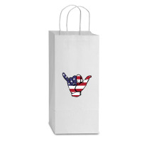 American Flag Double Wine Paper Bag - 6 1/2 X 3 1/2 X 12 3/8 | Artistshot