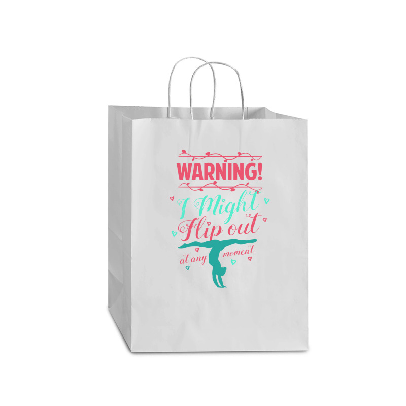 Warning! I Might Flip Out At Any Moment Funny Gymnast Girl Mart Paper Bag -13 X 7 X 17 | Artistshot