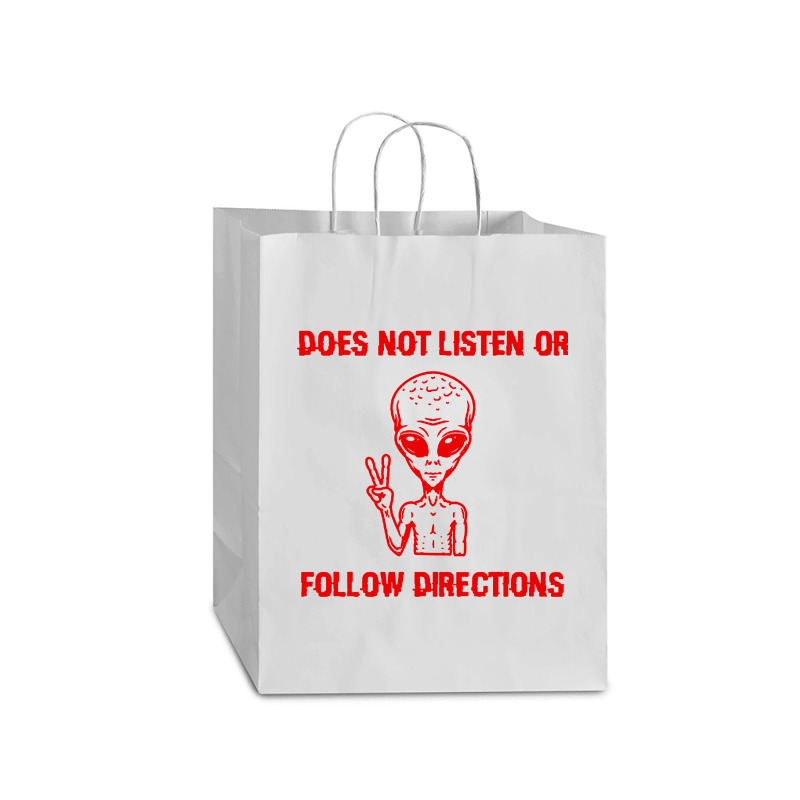 Does Not Listen Or Follow Directions Mart Paper Bag -13 X 7 X 17 | Artistshot