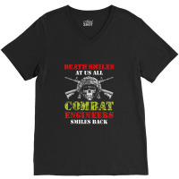 Combat Engineer Smiles Usa Military Sapper 2 V-neck Tee | Artistshot