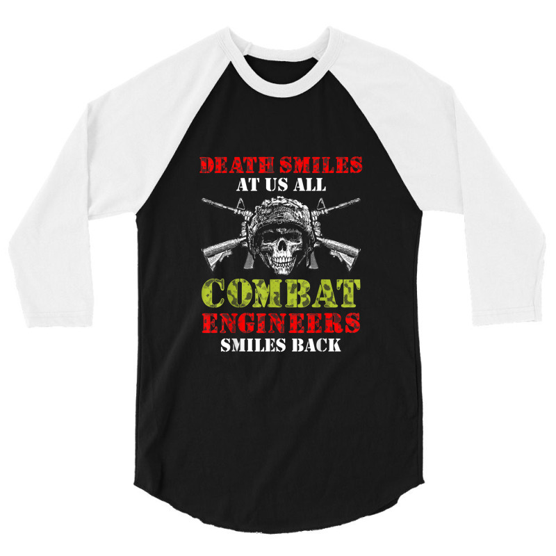 Combat Engineer Smiles Usa Military Sapper 2 3/4 Sleeve Shirt by Tiktify | Artistshot