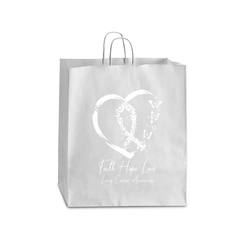 White Ribbon Faith Hope Love Support Lung Cancer Awareness Queen Paper Bag - 16 X 6 X 19 1/4 | Artistshot