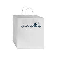 Heartbeat Sailing Boat Captain Pulse Funny Sailor Boating Lover Gift Star Paper Bag - 13 X 7 X 13 | Artistshot