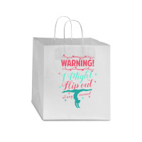 Warning! I Might Flip Out At Any Moment Funny Gymnast Girl Star Paper Bag - 13 X 7 X 13 | Artistshot