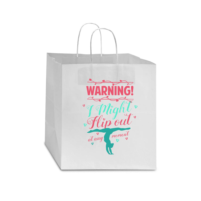 Warning! I Might Flip Out At Any Moment Funny Gymnast Girl Star Paper Bag - 13 X 7 X 13 | Artistshot