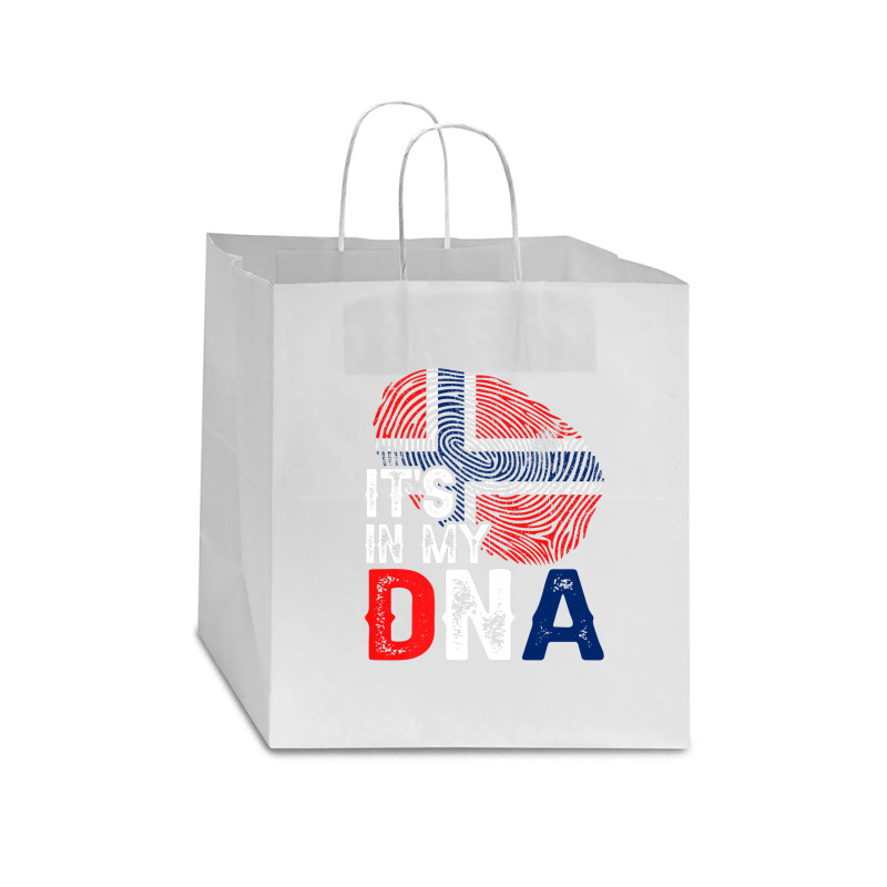 It's In My Dna Norway Flag Fingerprint Patriotic Premium Star Paper Bag - 13 x 7 x 13 by Tiktify | Artistshot