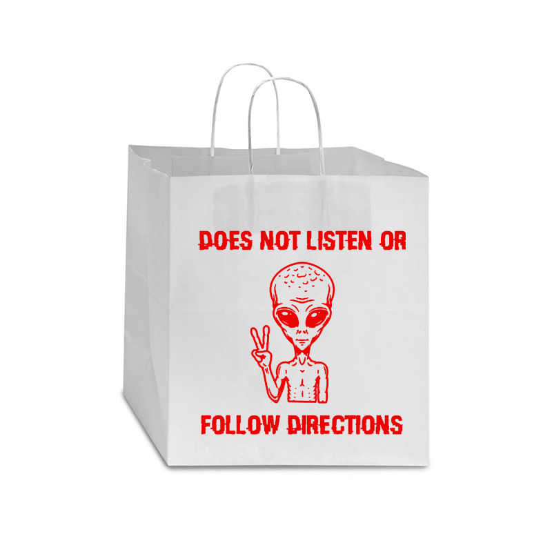 Does Not Listen Or Follow Directions Star Paper Bag - 13 X 7 X 13 | Artistshot