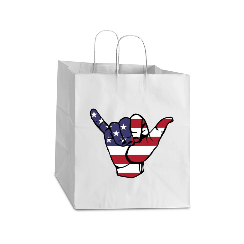 American Flag Take Out Paper Bag - 14 X 10 X 15 1/2 | Artistshot