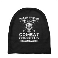 Death Smiles At Us All Combat Engineers Smile Back Veteran Premium Baby Beanies | Artistshot