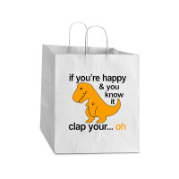 T Rex Clap Your Hands Classic Take Out Paper Bag - 14 X 10 X 15 1/2 | Artistshot