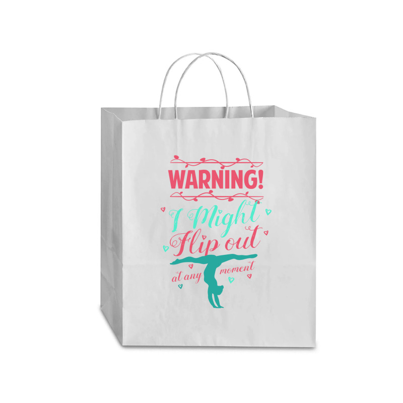 Warning! I Might Flip Out At Any Moment Funny Gymnast Girl Traveler Paper Bag -13 X 6 X 15 3/4 | Artistshot