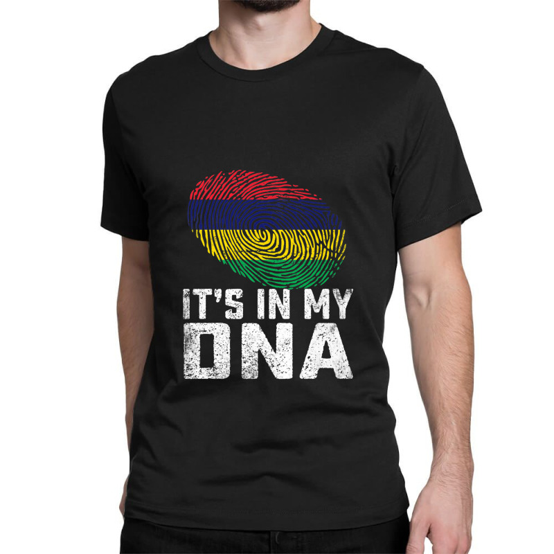 Distressed It's In My Dna Mauritius Flag Men Women Kids Premium Classic T-shirt by Tiktify | Artistshot