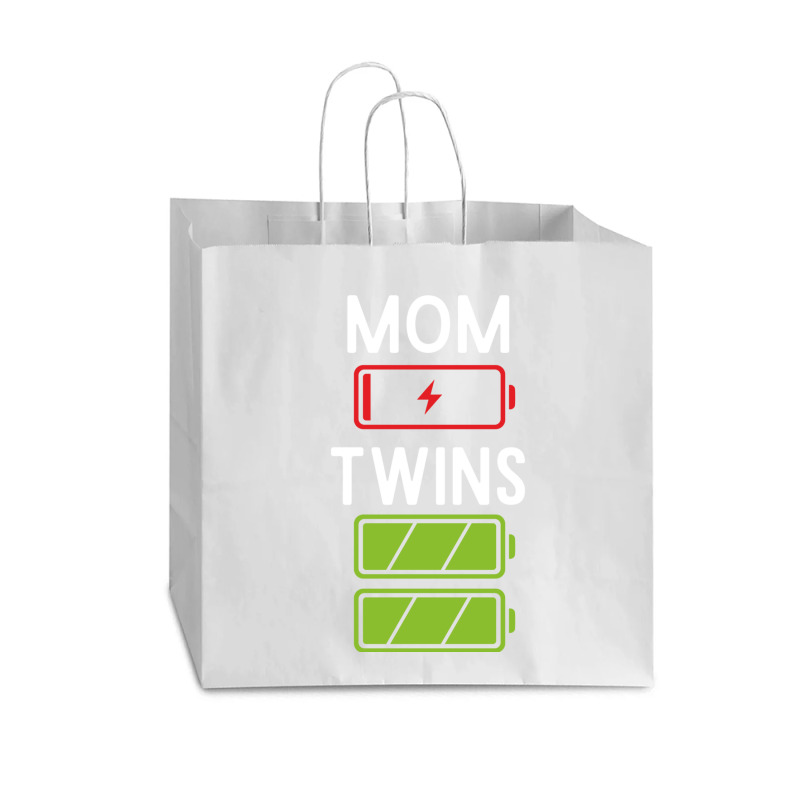 Mom Low Battery Twins Full Batteries Funny Gift For Twin Mama Vogue Paper Bag - 16 X 6 X 12 | Artistshot