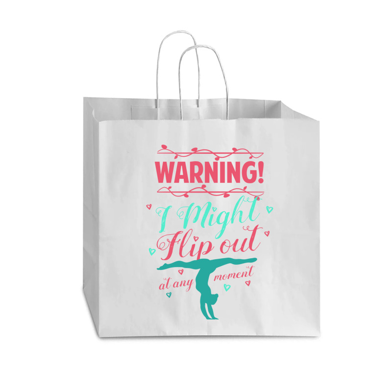 Warning! I Might Flip Out At Any Moment Funny Gymnast Girl Vogue Paper Bag - 16 X 6 X 12 | Artistshot