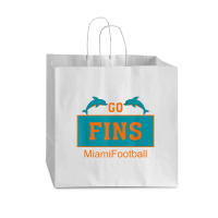 Fins Miami Florida American Football Dolphin Elements Animal Vogue Paper Bag - 16 X 6 X 12 | Artistshot