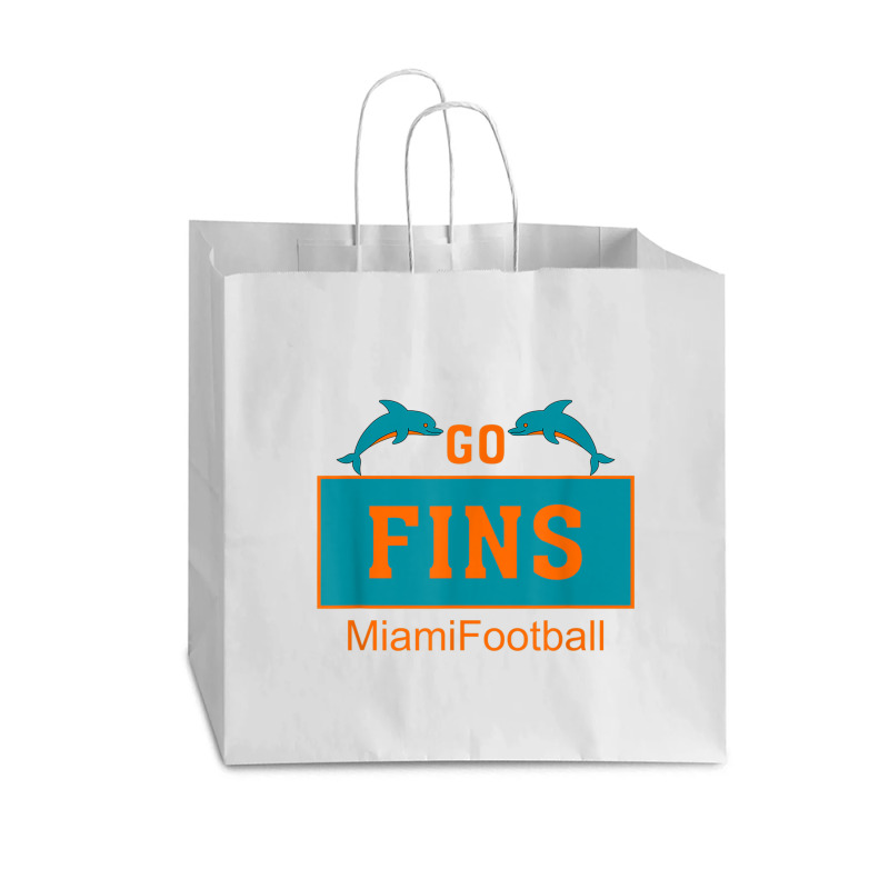 Fins Miami Florida American Football Dolphin Elements Animal Vogue Paper Bag - 16 X 6 X 12 | Artistshot