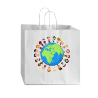 Earth Day Children Around The World Environmentalist T Shirt Vogue Paper Bag - 16 X 6 X 12 | Artistshot