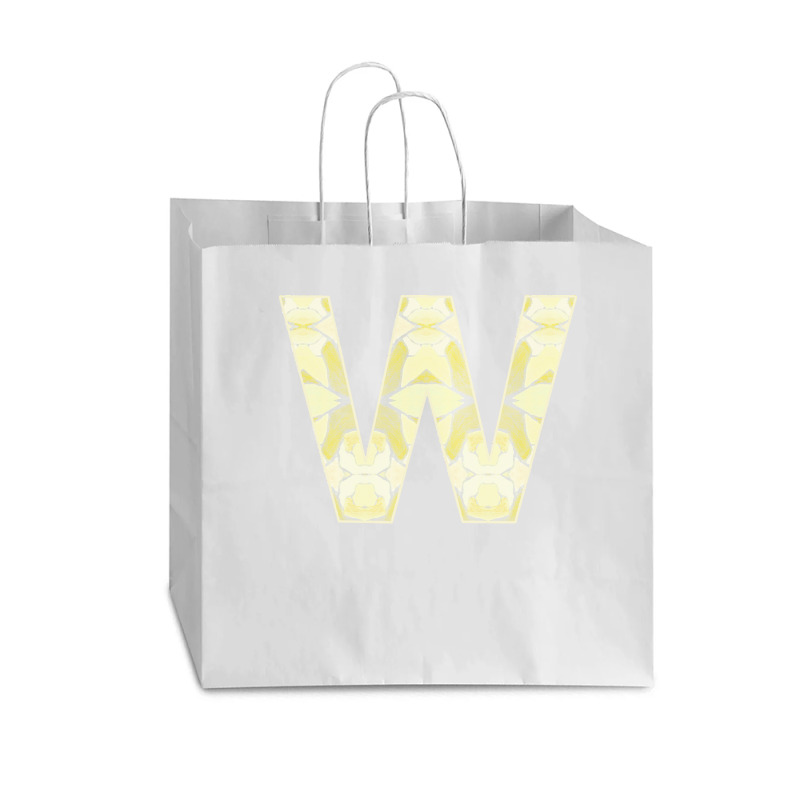 Letter W T  Shirt Letter W Monogram Olive Green Abstract Pattern Paint Vogue Paper Bag - 16 X 6 X 12 | Artistshot