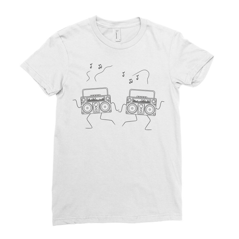 Pair Of Old School Radios Ladies Fitted T-Shirt by selos47 | Artistshot