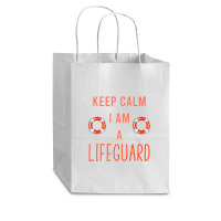 Mens Keep Calm I Am A Life Guard Seashore Marine Police Duty Premium Cub Paper Bag - 8 X 4 1/2 X 10 1/4 | Artistshot