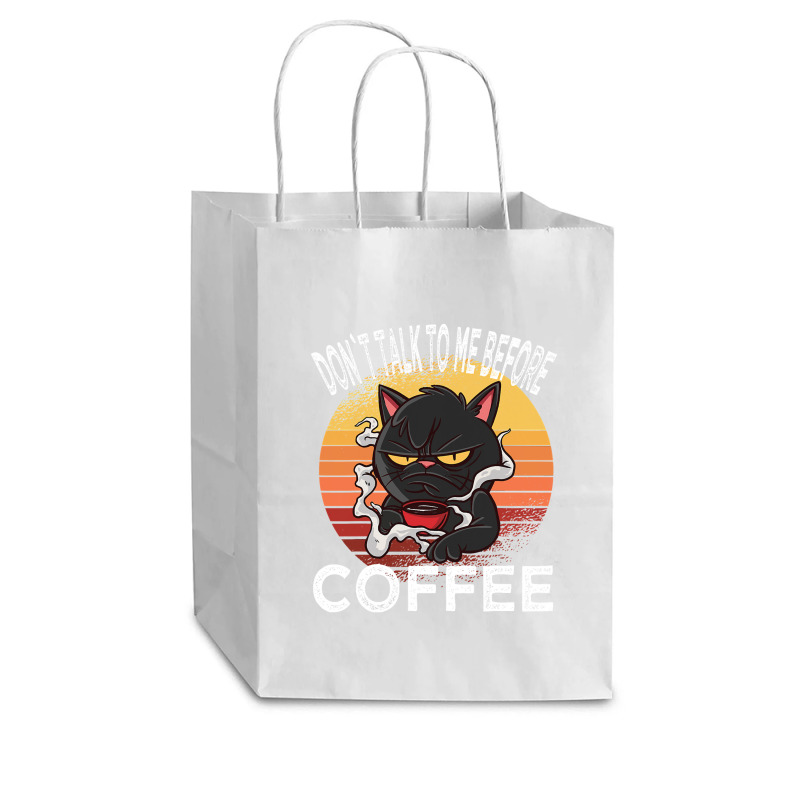 Dont Talk To Me Before Coffee Cat Cub Paper Bag - 8 X 4 1/2 X 10 1/4 | Artistshot