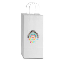 Happy Last Day Of School Teacher Student Graduation Rainbow 357 Double Wine Paper Bag - 6 1/2 X 3 1/2 X 12 3/8 | Artistshot